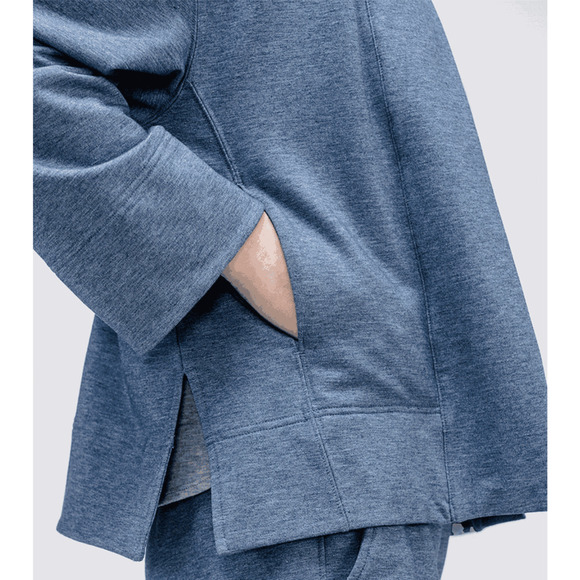 NWT Ministry Of Supply Women's Fusion Terry Cardigan Size M Pockets Blue Heather - Picture 4 of 13